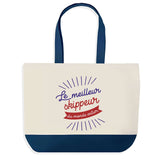 Sac de shopping bleu Skippeur Meilleur du Monde