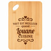 Planche bambou gravée personnalisée femme idée cadeau Fête des Mères apéro 30×20 prénom cuisine plateau fromage anniversaire noel maman mamie