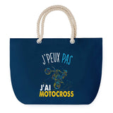 Sac de plage Bleu anse corde J'peux Pas Motocross