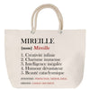 Sac Fête des Mères Mamie Famille Idée Cadeau anniversaire Noël Travail Boulot Métier Départ Retraite Collègue Femme cabas shopping plage