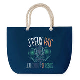 Sac de plage Bleu anse corde J'peux Pas Combat de Robots