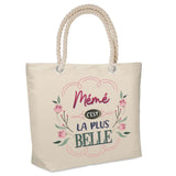 Sac Fête des Mères Mamie Famille Idée Cadeau anniversaire Noël Travail Boulot Métier Départ Retraite Collègue Femme cabas shopping plage