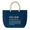 Sac de plage Bleu anse corde Mélodie Définition Femme