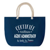 Sac de plage Bleu anse corde Certifiée meilleure Agent Administratif