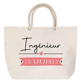 Sac Fête des Mères Mamie Famille Idée Cadeau anniversaire Noël Travail Boulot Métier Départ Retraite Collègue Femme cabas shopping plage