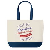 Sac de shopping bleu Cheffe de Cuisine Meilleure du Monde