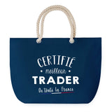 Sac de plage Bleu anse corde Certifié meilleur Trader