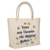 Sac Fête des Mères Mamie Famille Idée Cadeau anniversaire Noël Travail Boulot Métier Départ Retraite Collègue Femme cabas shopping plage