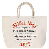 Sac Fête des Mères Mamie Famille Idée Cadeau anniversaire Noël Travail Boulot Métier Départ Retraite Collègue Femme cabas shopping plage