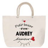 Sac Fête des Mères Mamie Famille Idée Cadeau anniversaire Noël Travail Boulot Métier Départ Retraite Collègue Femme cabas shopping plage