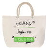 Sac Fête des Mères Mamie Famille Idée Cadeau anniversaire Noël Travail Boulot Métier Départ Retraite Collègue Femme cabas shopping plage