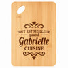 Planche bambou gravée personnalisée femme idée cadeau Fête des Mères apéro 30×20 prénom cuisine plateau fromage anniversaire noel maman mamie