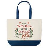 Sac Fête des Mères Mamie Famille Idée Cadeau anniversaire Noël Travail Boulot Métier Départ Retraite Collègue Femme cabas shopping plage