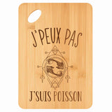 Planche bambou gravée personnalisée femme homme idée cadeau Fête des Mères Fête des Pères apéro papa maman prénom cuisine plateau fromage