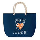 Sac de plage Bleu anse corde J'peux Pas Aérobic