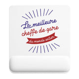 Tapis de souris ergonomique avec repose-poignet, accessoire bureau pour femme et homme, fête des pères, cadeau pas cher, idée cadeau fête des mères, secret santa, départ à la retraite, télétravail et gaming