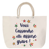 Sac Fête des Mères Mamie Famille Idée Cadeau anniversaire Noël Travail Boulot Métier Départ Retraite Collègue Femme cabas shopping plage