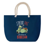 Sac de plage Bleu anse corde J'peux Pas Sidecar