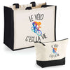 Cabas homme ou femme sac plage ou shopping tote bag pochette trousse Idée cadeau original pour anniversaire Noël travail départ retraite collègue famille fete des mères fetes des pères papa maman mamie papi
