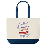 Sac de shopping bleu Graphiste Meilleur du Monde