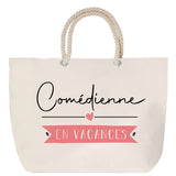 Sac Fête des Mères Mamie Famille Idée Cadeau anniversaire Noël Travail Boulot Métier Départ Retraite Collègue Femme cabas shopping plage