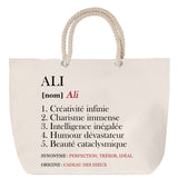 Sac Fête des Mères Mamie Famille Idée Cadeau anniversaire Noël Travail Boulot Métier Départ Retraite Collègue Femme cabas shopping plage
