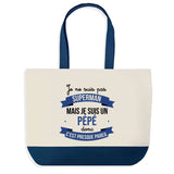Sac de shopping bleu Pépé Superman