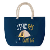 Sac de plage Bleu anse corde J'peux Pas Camping
