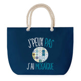 Sac de plage Bleu anse corde J'peux Pas Mosaïque