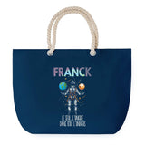Sac de plage Bleu anse corde Franck Unique dans l'Univers