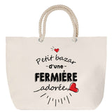 Sac Fête des Mères Mamie Famille Idée Cadeau anniversaire Noël Travail Boulot Métier Départ Retraite Collègue Femme cabas shopping plage