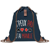 sac a dos bleu coton recycle avec pochette idee cadeau originale pour collegue ami prof ou membre de la famille cadeau mixte noel anniversaire secret santa ou depart au travail sac leger pratique et ecologique design breton moderne