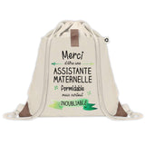 Sac à dos avec pochette Merci Assistante Maternelle Inoubliable Femme