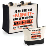 Cabas femme sac plage ou shopping tote bag pochette trousse Idée cadeau original pour anniversaire Noël travail départ retraite collègue famille fete des mères maman mamie