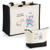 Cabas femme sac plage ou shopping tote bag pochette trousse Idée cadeau original pour anniversaire Noël travail départ retraite collègue famille fete des mères maman mamie