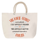 Sac Fête des Mères Mamie Famille Idée Cadeau anniversaire Noël Travail Boulot Métier Départ Retraite Collègue Femme cabas shopping plage