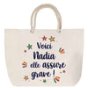 Sac Fête des Mères Mamie Famille Idée Cadeau anniversaire Noël Travail Boulot Métier Départ Retraite Collègue Femme cabas shopping plage