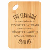 Planche bambou gravée personnalisée femme idée cadeau Fête des Mères apéro 30×20 prénom cuisine plateau fromage anniversaire noel maman mamie