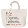 Sac Fête des Mères Mamie Famille Idée Cadeau anniversaire Noël Travail Boulot Métier Départ Retraite Collègue Femme cabas shopping plage