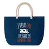 Sac de plage Bleu anse corde J'peux Pas Camping Car