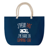 Sac de plage Bleu anse corde J'peux Pas Camping Car