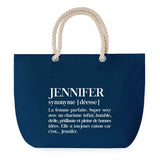 Sac de plage Bleu anse corde Jennifer Définition Femme