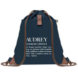 sac a dos femme bleu coton recycle avec pochette cadeau original pour collegue amie prof ou soeur idee cadeau femme noel anniversaire secret santa ou depart a la retraite sac pratique chic et ecoresponsable design breton elegant