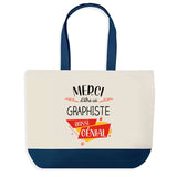 Sac de shopping bleu Merci Graphiste Génial