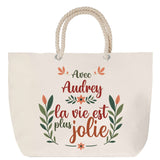 Sac Fête des Mères Mamie Famille Idée Cadeau anniversaire Noël Travail Boulot Métier Départ Retraite Collègue Femme cabas shopping plage
