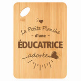 Planche bambou gravée personnalisée femme idée cadeau Fête des Mères apéro 30×20 prénom cuisine plateau fromage anniversaire noel maman mamie