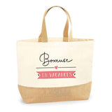 Sac Jute Fête des Mères Fêtes des Pères Mamie Papi Famille Idée Cadeau anniversaire Noël Travail Boulot Métier Départ Retraite Collègue Femme Homme
