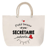 Sac Fête des Mères Mamie Famille Idée Cadeau anniversaire Noël Travail Boulot Métier Départ Retraite Collègue Femme cabas shopping plage