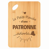 Planche bambou gravée personnalisée femme idée cadeau Fête des Mères apéro 30×20 prénom cuisine plateau fromage anniversaire noel maman mamie