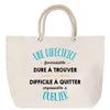 Sac Fête des Mères Mamie Famille Idée Cadeau anniversaire Noël Travail Boulot Métier Départ Retraite Collègue Femme cabas shopping plage